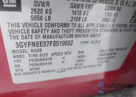 2015 Cadillac Srx Luxury Collection from USA, damaged, VIN 3GYFNEE37FS519652